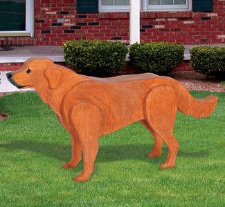3D Life-Size Golden Retriever Wood Pattern