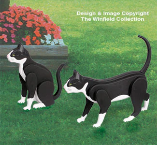 3D Life-Size Tuxedo Cats Woodcrafting Pattern