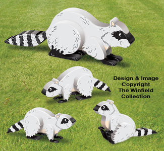 3D Raccoon Family Pattern