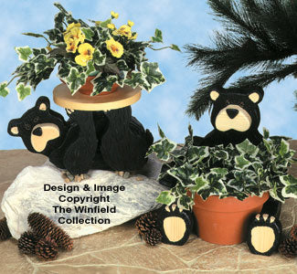 Black Bear Planters Wood Pattern