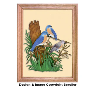 Bluebird Family Scroll Saw Art Pattern