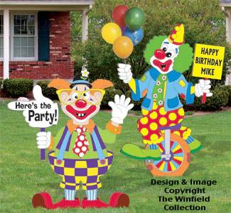 Clown Party Signs Pattern Set (W1218YD & W1412YD)