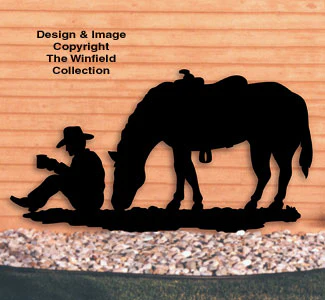 Coffee Break Cowboy Shadow Wood Pattern