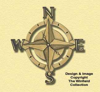 Compass Wall Clock Woodcraft Pattern(F)