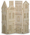 Decorative Village Screen Woodcraft Pattern