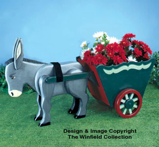Donkey & Cart Planter Wood Pattern