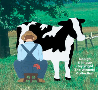Farmer Milking Cow Woodcraft Pattern (YD7 & YD152)