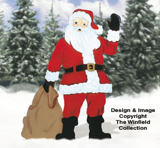 Giant Waving Santa Wood Pattern