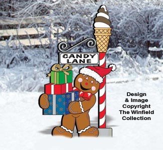 Gingerbread Candy Lane Sign Post Pattern(W)