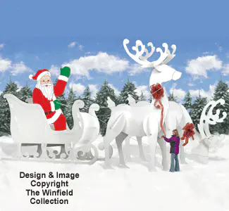 Ginormas Santa, Sleigh & Reindeer Pattern Set (W1448CY, W1538CY, W1461CY & W2215)