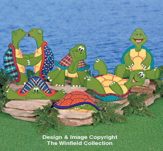 Goofy Garden Turtles Wood Pattern