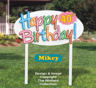 Happy Birthday Sign Wood Pattern(F)