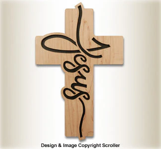 Jesus Script Wall Cross Pattern