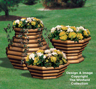Landscape Timber Planter Trio #3 Wood Pattern