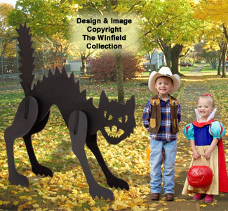 Large Scary Black Cat Pattern