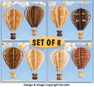 Large Slotted Balloon Scroll Saw Pattern Set