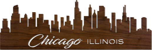 Lighted Cityscape Silhouette Wall Art Pattern-Chicago - Image 2