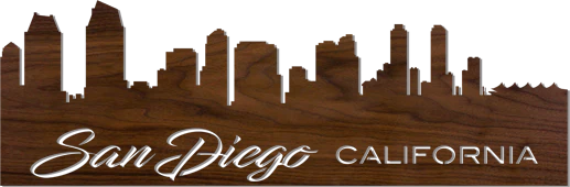 Lighted Cityscape Silhouette Wall Art Pattern-San Diego - Image 2