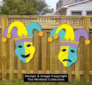Mardi Gras Jester Masks Pattern