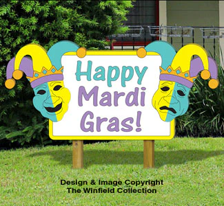 Mardi Gras Sign Woodcraft Pattern