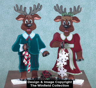 Mr & Mrs Reindeer Woodcraft Pattern(F)