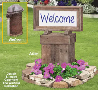 Outdoor Well Head Cover Woodcraft Pattern