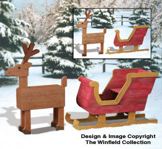 Pallet Wood Sleigh and Deer Plan Set (W1826 & 1827)