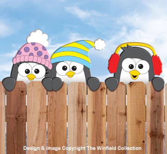 Penguin Fence Peeker Woodcraft Pattern
