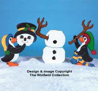 Penguins Building Frosty Pattern