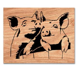 Pigs In A Basket Scrolled Art Project Pattern