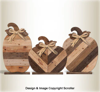 Reclaimed Wood Country Pumpkins Scroll Saw Pattern