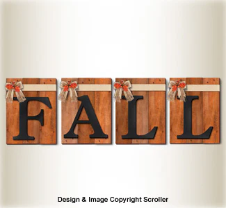 Reclaimed Wood Fall Wall Art Panels Scroll Saw Pattern