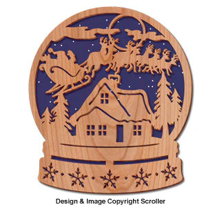 Santa Snow Globe Wall Art Pattern