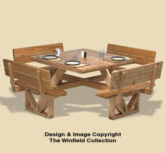 Square Picnic Table Woodworking Pattern