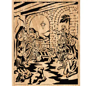 The Nativity Scrolled Portrait Art Pattern