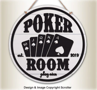 Vintage Poker Room Wall Art Design Pattern