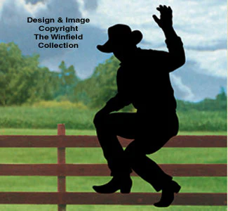 Waving Cowboy Fence Shadow Wood Pattern
