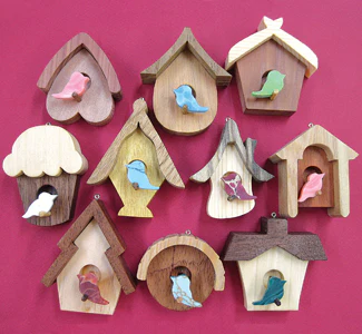Whimsy Birdhouse Ornaments Set 2 Project Pattern