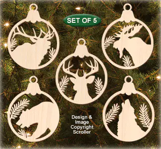 Wildlife Bulb Ornament Set Patterns