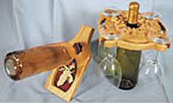 Wine Bottle and Stemware Holders Pattern Set